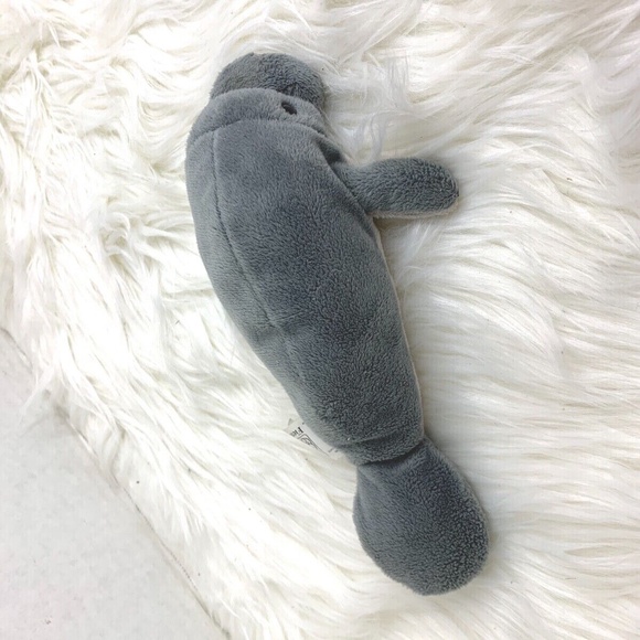 fiesta 9 in Tall Bean Bag Plush Manatee Stuffed Animal Toy Gray - Picture 4 of 6